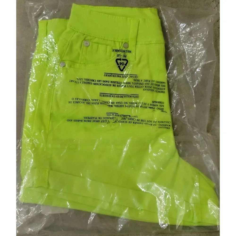 Celebrity Pink High Rise Mom Shorts Neon Yellow Size 3 26 NWT